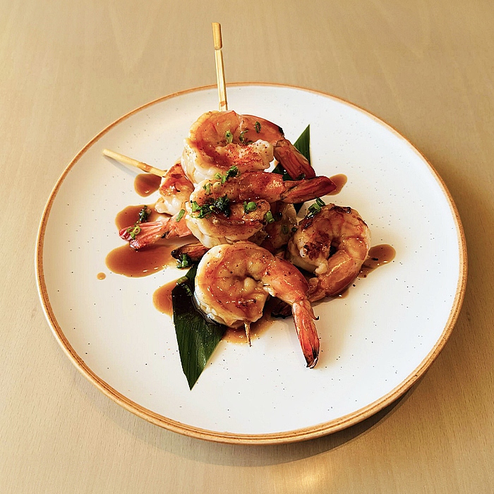 Bincho Skewer Prawn